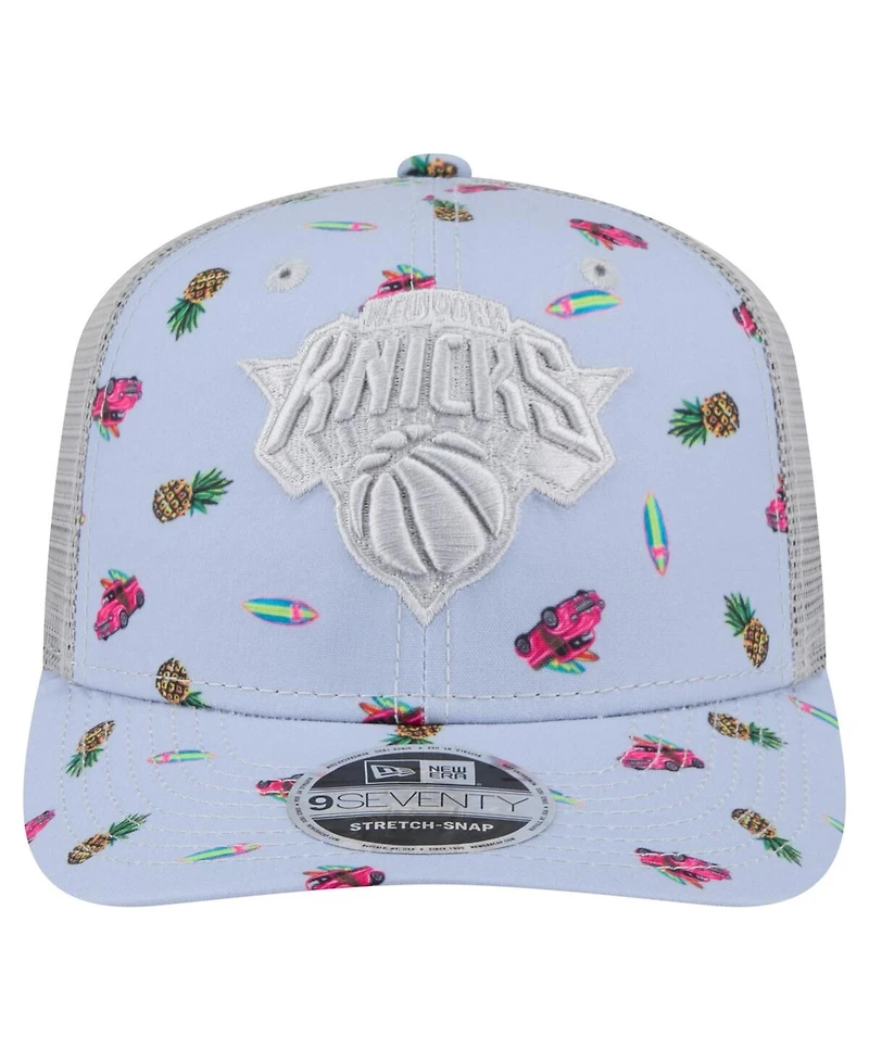 New Era Men's Light Blue/Gray New York Knicks Adventure Aloha Pattern 9SEVENTY Stretch-Snap Hat