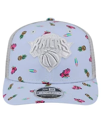 New Era Men's Light Blue/Gray New York Knicks Adventure Aloha Pattern 9SEVENTY Stretch-Snap Hat