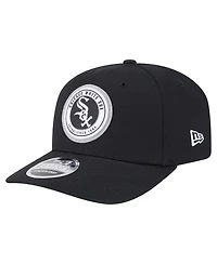 New Era Men's Black Chicago White Sox Circle Patch 9SEVENTY Stretch-Snap Hat
