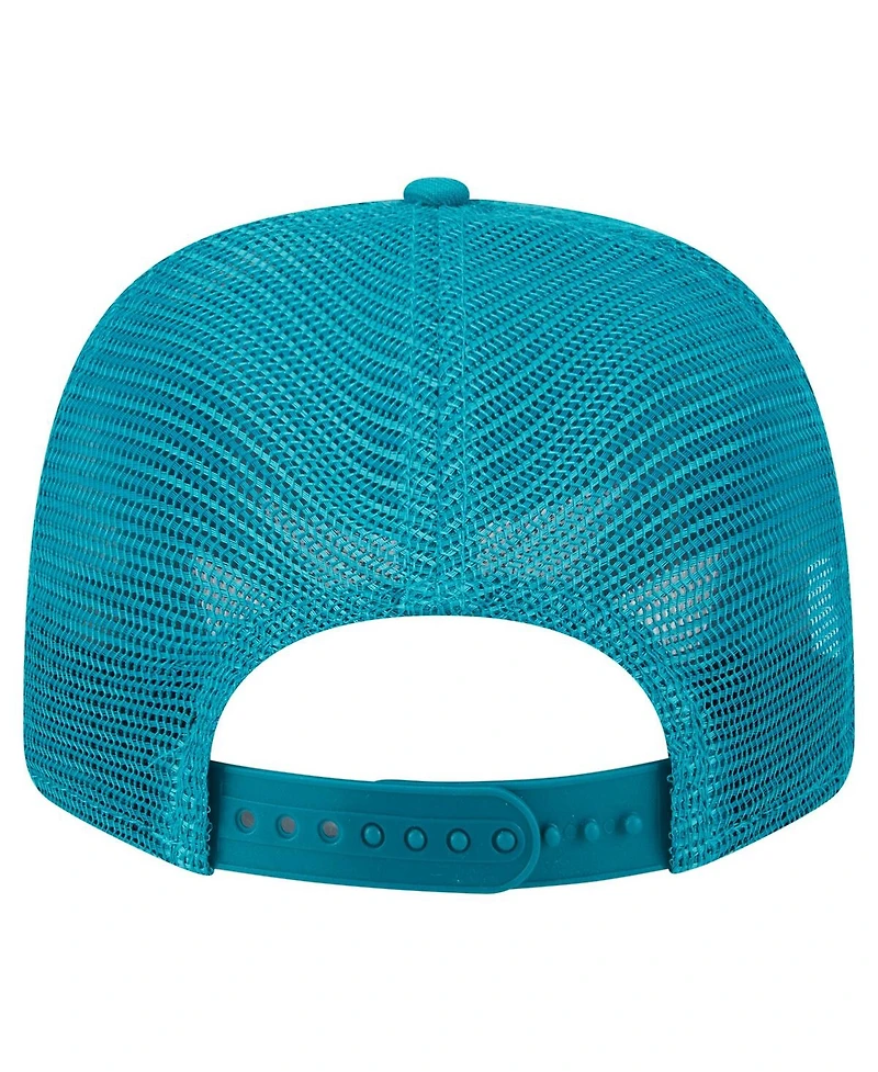 New Era Men's Aqua Miami Dolphins Main Trucker 9SEVENTY Stretch Snap Hat