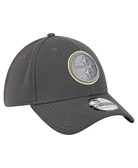 New Era Men's Graphite Pittsburgh Steelers Main 39THIRTY Flex Hat
