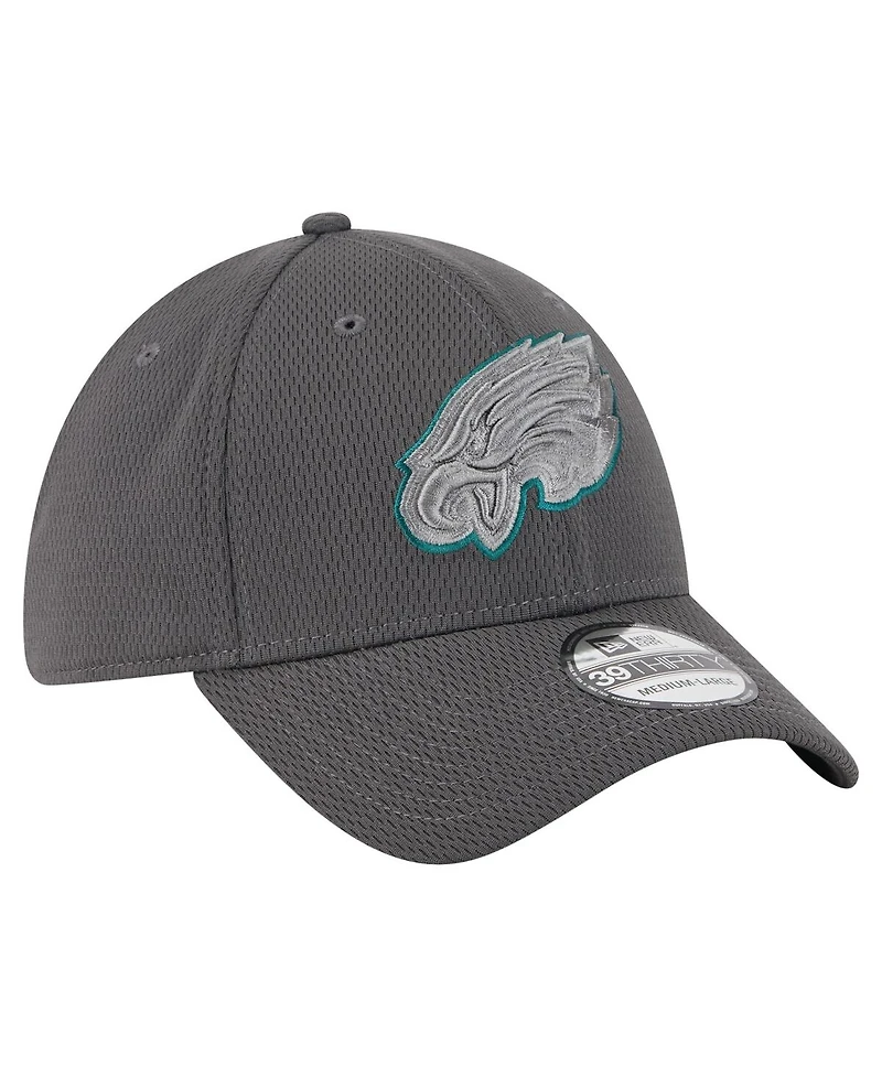 New Era Men's Graphite Philadelphia Eagles Main 39THIRTY Flex Hat