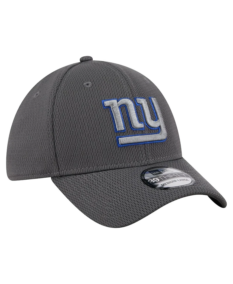 New Era Men's Graphite York Giants Main 39THIRTY Flex Hat