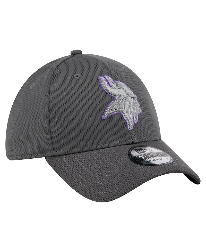 New Era Men's Graphite Minnesota Vikings Main 39THIRTY Flex Hat