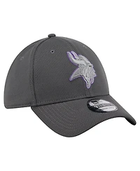 New Era Men's Graphite Minnesota Vikings Main 39THIRTY Flex Hat
