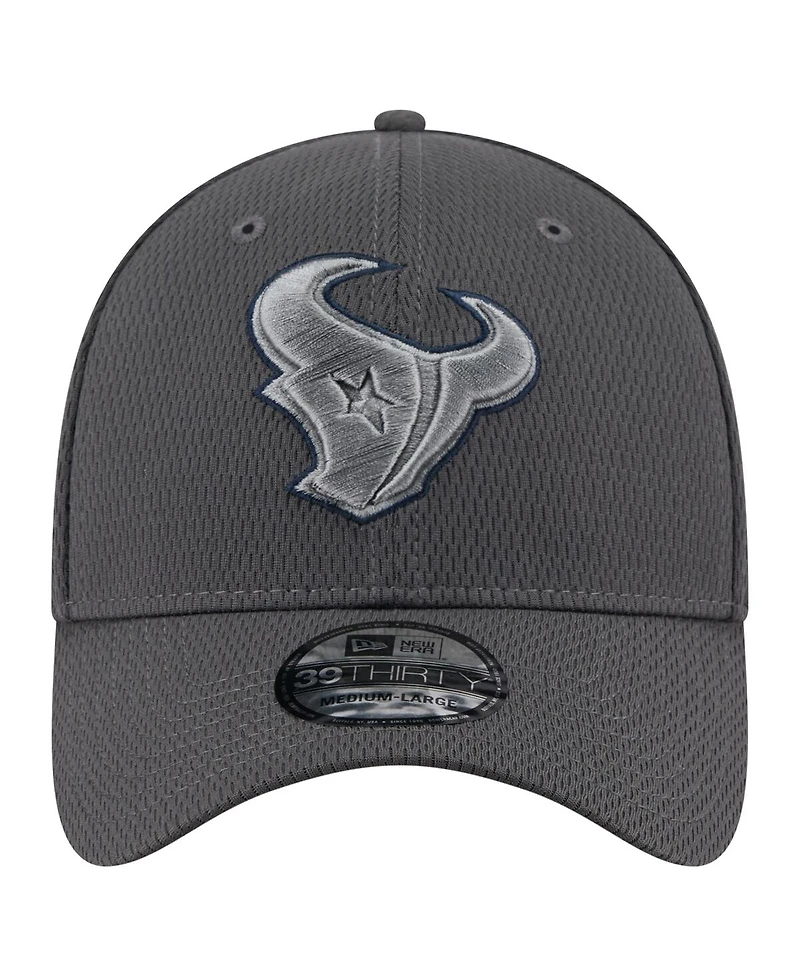 New Era Men's Graphite Houston Texans Main 39THIRTY Flex Hat