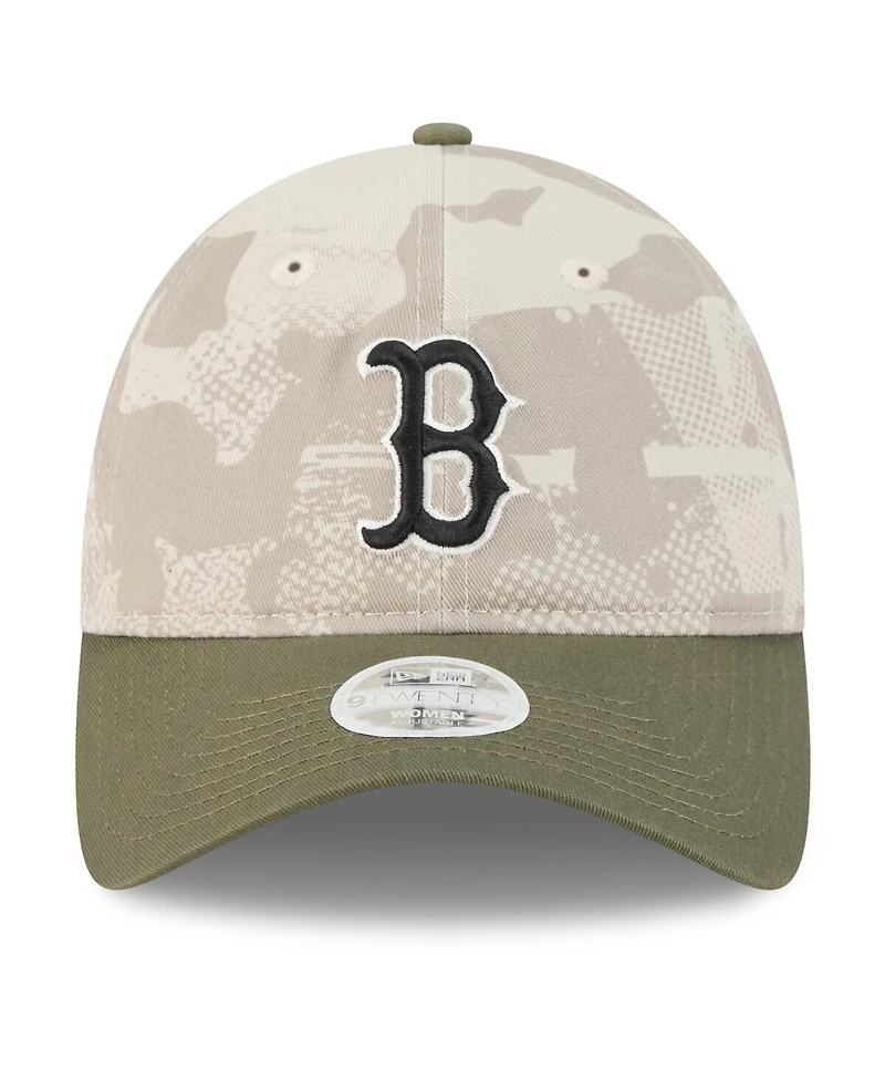 New Era Women's Light Beige/Olive Boston Red Sox 2025 Armed Forces Day 9TWENTY Adjustable Hat