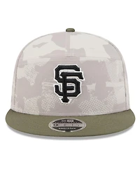 New Era Men's Light Beige/Olive San Francisco Giants 2025 Armed Forces Day Split Panel 9FIFTY Snapback Hat