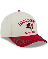 New Era Men's Cream/Red Tampa Bay Buccaneers 2025 Nfl Draft 9FORTY A-Frame M-Crown Adjustable Hat