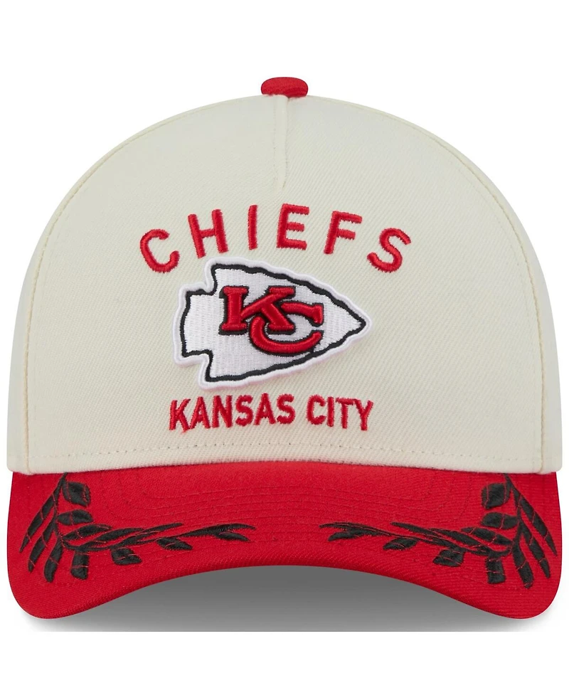 New Era Men's Cream/Red Kansas City Chiefs 2025 Nfl Draft 9FORTY A-Frame M-Crown Adjustable Hat