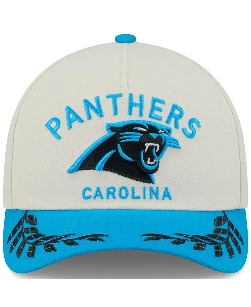 New Era Men's Cream/Blue Carolina Panthers 2025 Nfl Draft 9FORTY A-Frame M-Crown Adjustable Hat