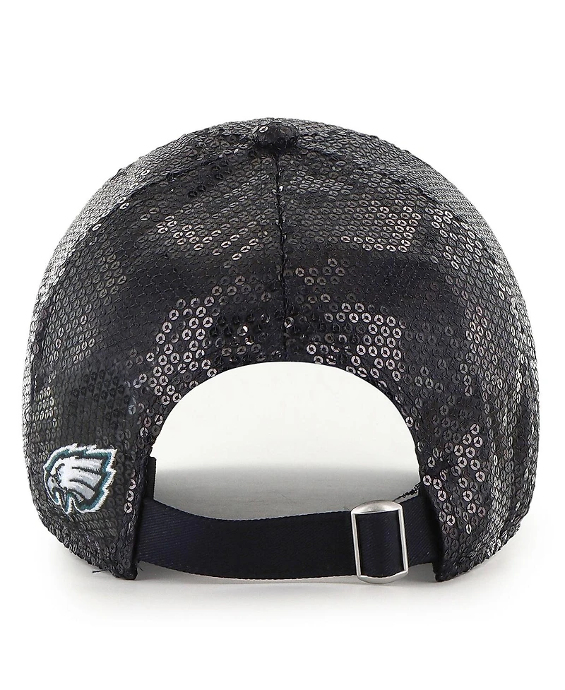 '47 Brand Women's Black Philadelphia Eagles Dazzle Clean Up Adjustable Hat