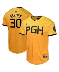 Nike Big Boys and Girls Paul Skenes Gold Pittsburgh Pirates City Connect Limited Jersey