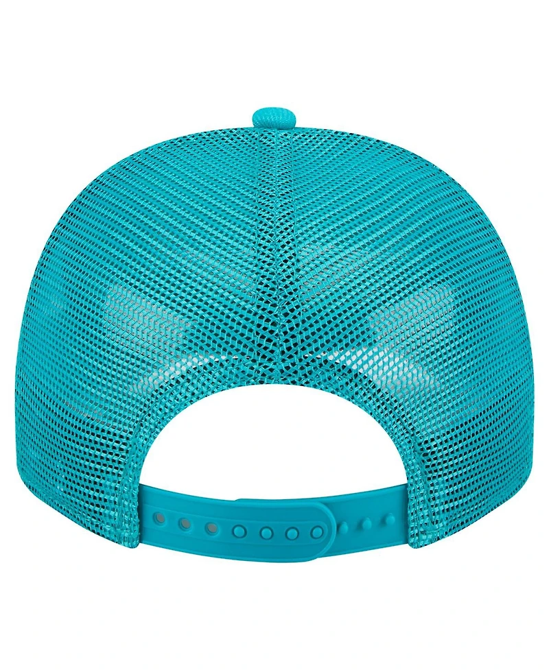 New Era Men's Aqua Miami Dolphins Vintage Team Rope A-Frame Trucker 9FIFTY Snapback Hat