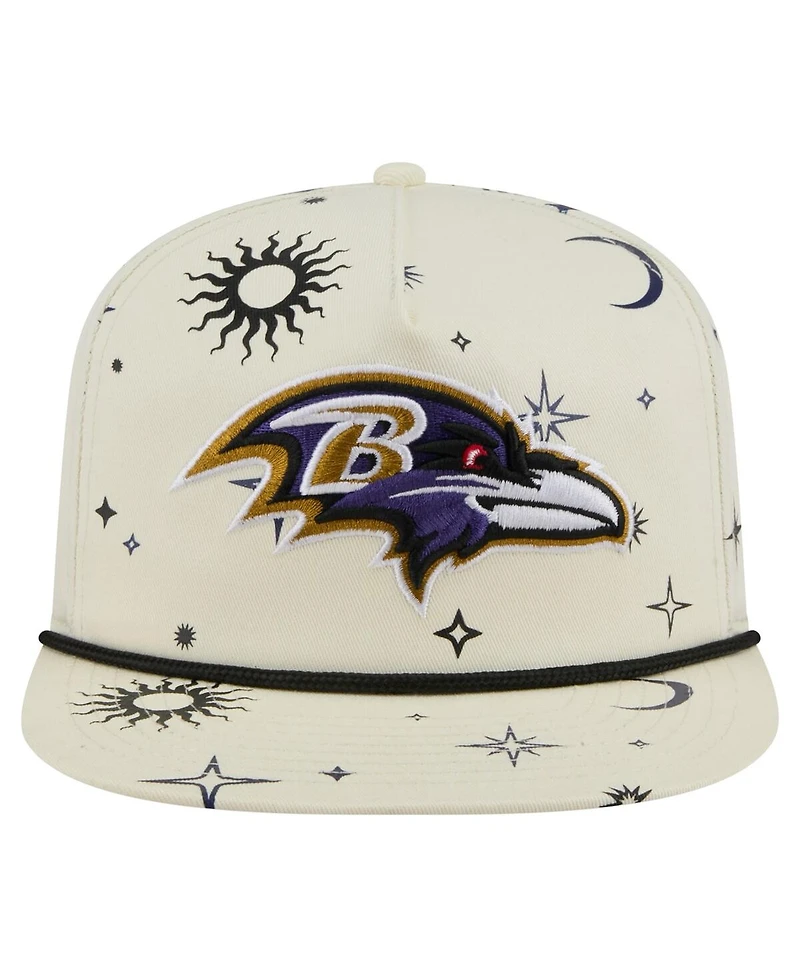 New Era Men's Cream Baltimore Ravens Celestial Golfer Adjustable Hat