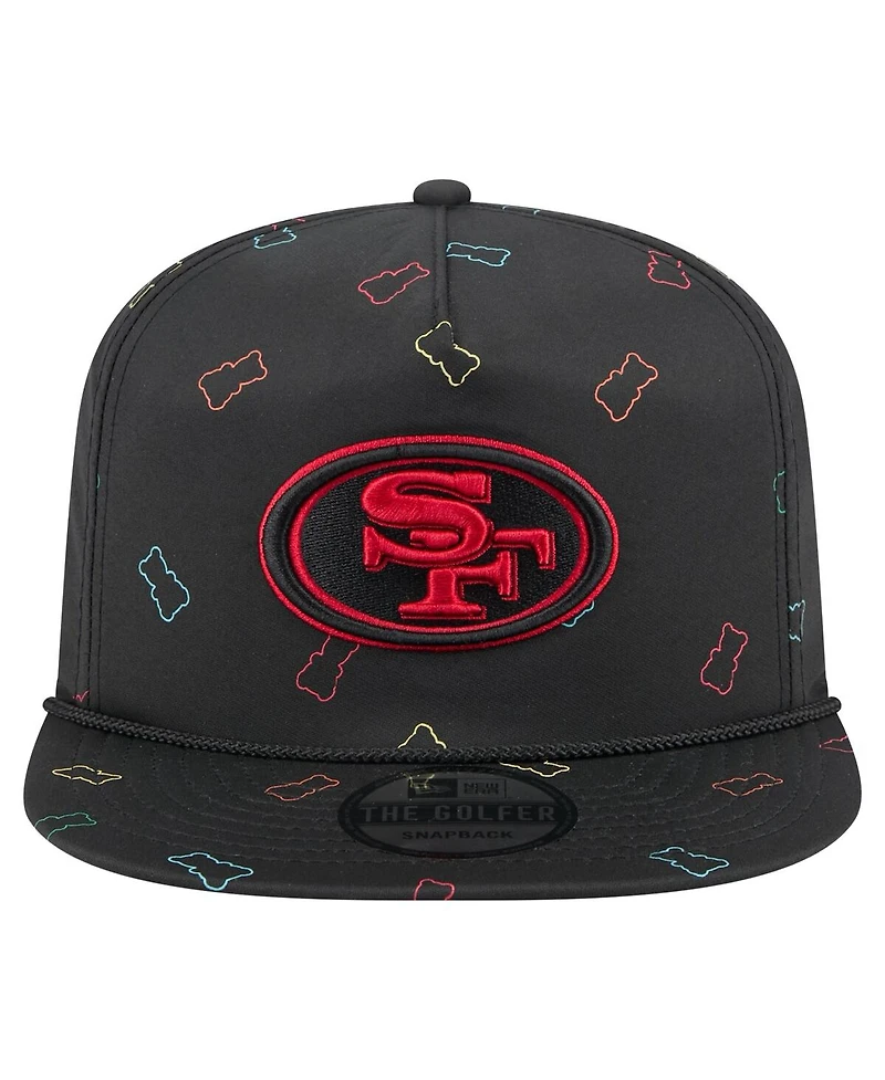 New Era Men's Black San Francisco 49ers Gummy Golfer Snapback Hat