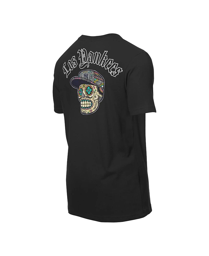 New Era Men's Black New York Yankees Sugar Skulls T-Shirt