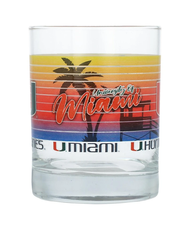 Indigo Falls Miami Hurricanes 14oz. Heritage Rocks Glass