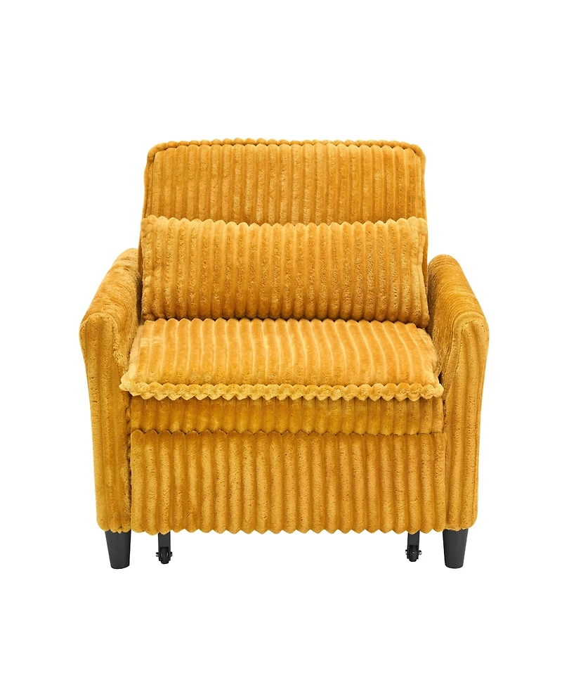 Yellow comfortable chair for Small apartment Bedroom space Balcony Small sofa bed Lazy Small sofa with a pillo