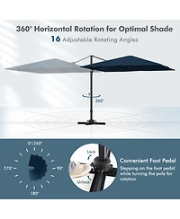 9.5 Feet Square Patio Cantilever Umbrella with 360° Rotation