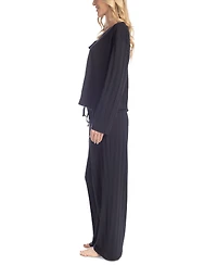 Muk Luks Women's 3-Pc. Rib-Knit Lounge Pajama Set