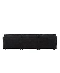 Streamdale Boucle Fabric L-Shape Sectional with Movable Pedals