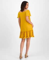 Robbie Bee Women's On-Off Shoulder Flutter-Sleeve Mini Dress