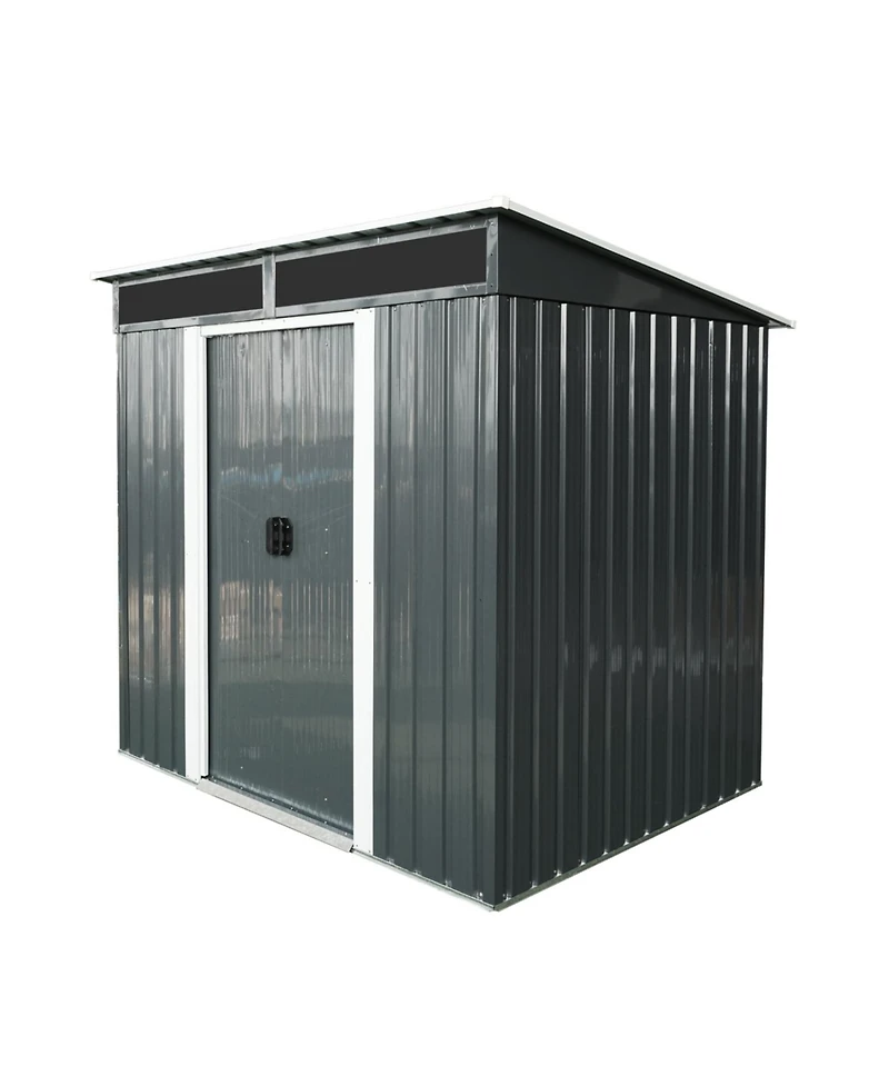 Streamdale 6ft x 5ft Metal Storage Shed (Black/White)