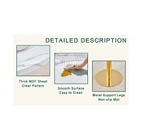 Streamdale Elegant Round Marble Table & 2 High-Resilience Chairs