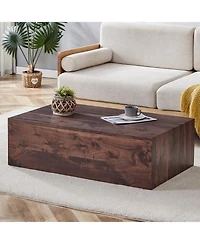 Streamdale Furniture Walnut Wood Grain Coffee Table - Modern Design, Ideal Living Room Accent