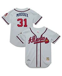 Mitchell & Ness Men's Greg Maddux Gray Atlanta Braves 1995 Throwback Authentic Jersey