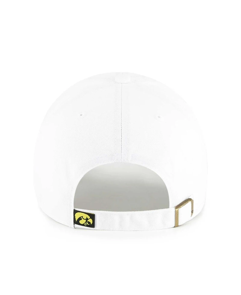 '47 Brand Men's White Iowa Hawkeyes Clean Up Adjustable Hat