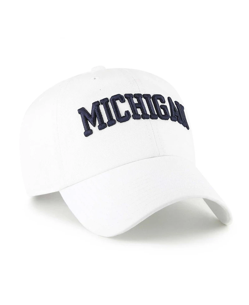 '47 Brand Men's White Michigan Wolverines Clean Up Adjustable Hat