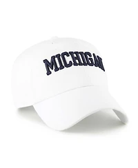 '47 Brand Men's White Michigan Wolverines Clean Up Adjustable Hat