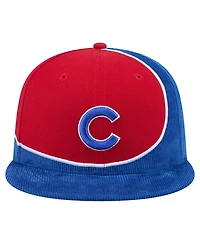 New Era Men's Royal/Red Chicago Cubs Retro Split Corduroy Snapback Hat