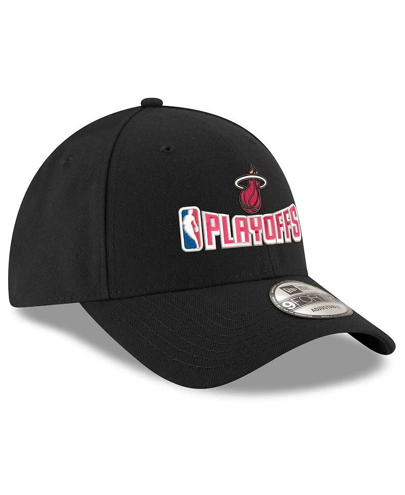 New Era Men's Black Miami Heat 2025 Nba Playoffs 9FORTY Adjustable Hat