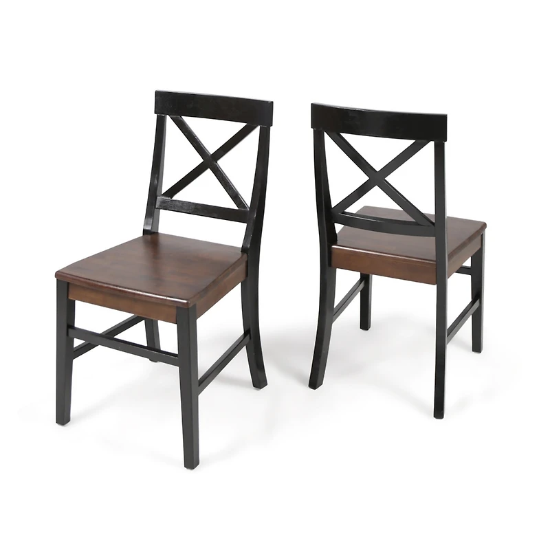 Streamdale Farmhouse Dining Chair Set (2) Rustic, Stylish, Durable Acacia Wood