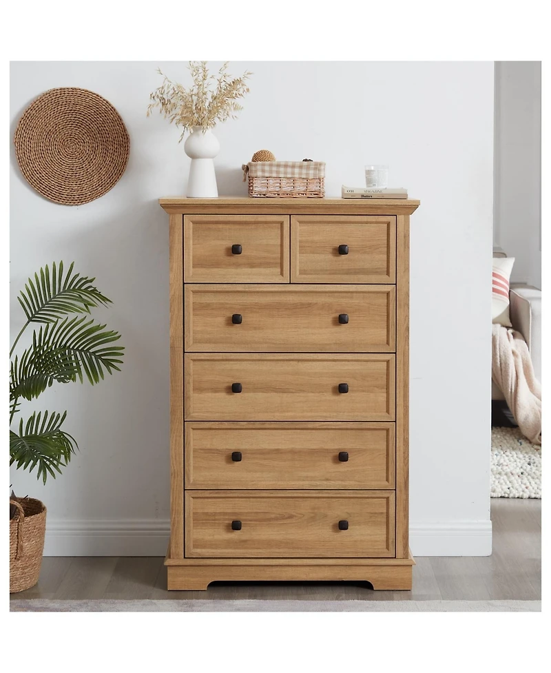 Streamdale 6-Drawer Tall Dresser (Oak)