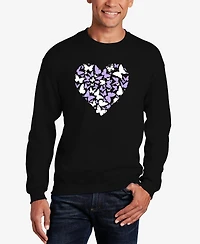 La Pop Art Men's Butterfly Heart Word Crewneck Sweatshirt