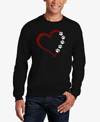 La Pop Art Men's Meow Heart Word Crewneck Sweatshirt