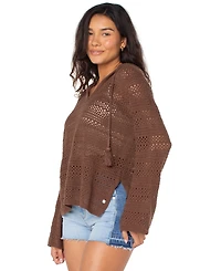 Roxy Juniors' Hippie Love Cotton-Blend Relaxed Sweater