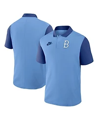 Nike Men's Light Blue/Royal Brooklyn Dodgers Cooperstown Collection Color-Block Victory Performance Polo Shirt