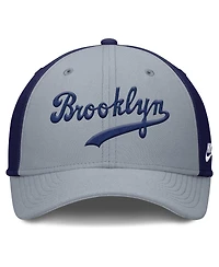 Nike Men's Gray/Navy Brooklyn Dodgers Rise Swoosh Performance Flex Hat