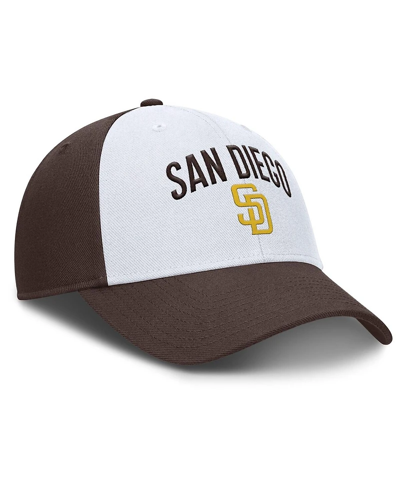 Nike Men's White/Brown San Diego Padres Club Performance Adjustable Hat