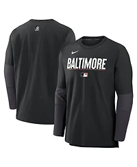 Nike Men's Black Baltimore Orioles Authentic Collection City Connect Lightweight Player Tri-Blend Performance Long Sleeve T-Shirt