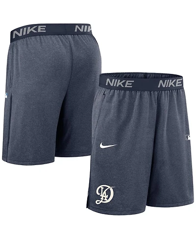 Nike Men's Navy Los Angeles Dodgers Authentic Collection City Connect Performance Knit Shorts