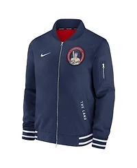 Nike Men's Navy Cleveland Guardians Authentic Collection City Connect Full-Zip Bomber Jacket