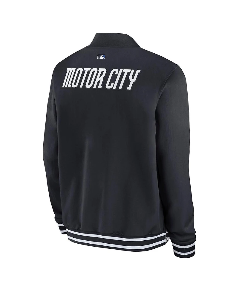 Nike Men's Black Detroit Tigers Authentic Collection City Connect Full-Zip Bomber Jacket