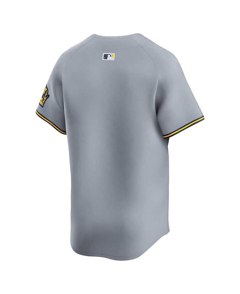 Nike Men's Gray Milwaukee Brewers Away Limited Jersey