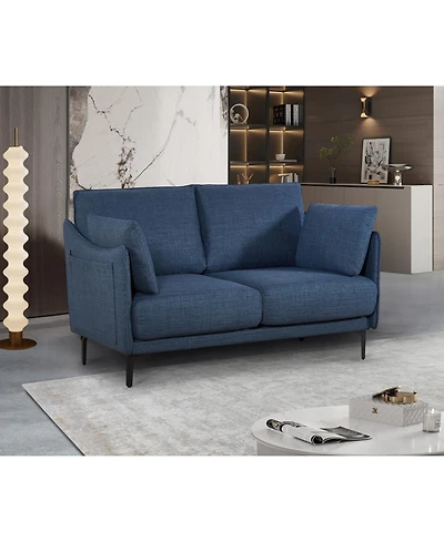 Streamdale 2 Seater Sofa For Primary Living Space, Bed Room, Office, 2 Pillows,Metel Legs